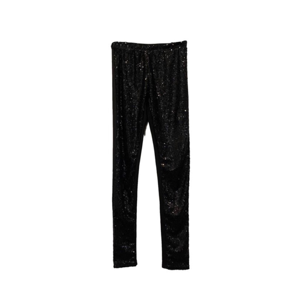 Black Sequin Leggings - Picture 1 of 3